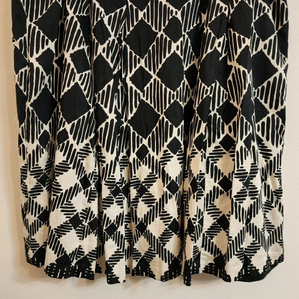 Talbots Women's Skirt Sz 16W A Line Geometric Side Zipper Pleated Career Classic - Picture 13 of 14